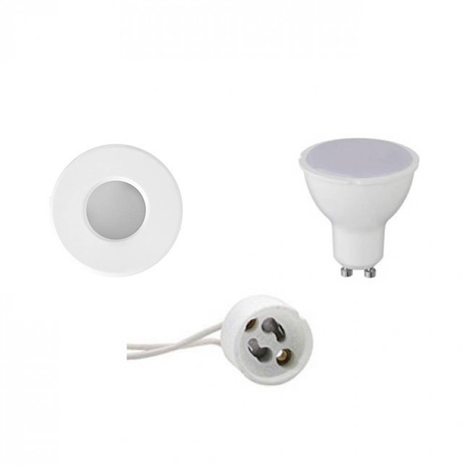 BES LED Led Spot Set - Aigi - Gu10 Fitting - Waterdicht Ip65 - Inbouw Rond - Mat - 8w - Warm 3000k - Ø82mm - Wit