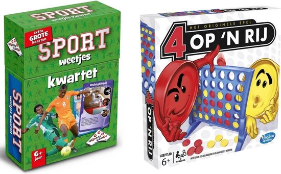 Hasbro Spellenbundel - Bordspel - 2 Stuks - Kwartet Sport Weetjes & 4 Op 'N Rij