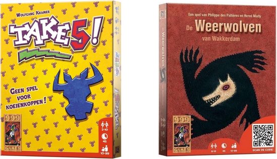 999Games Spellenbundel - Kaartspellen - 2 Stuks - Take 5! & De Weerwolven Van Wakkerdam