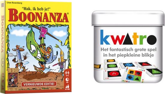 999Games Spellenbundel - Kaartspellen - 2 Stuks - Boonanza & Kwatro