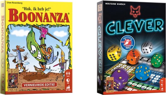 999Games Spellenbundel - Kaartspellen - 2 Stuks - Boonanza & Clever