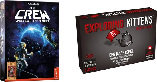 999Games Spellenbundel - Kaartspellen - 2 Stuks - De Crew & Exploding Kittens Nsfw