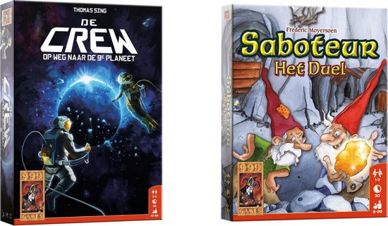 999Games Spellenbundel - Kaartspellen - 2 Stuks - De Crew & Saboteur: Het Duel