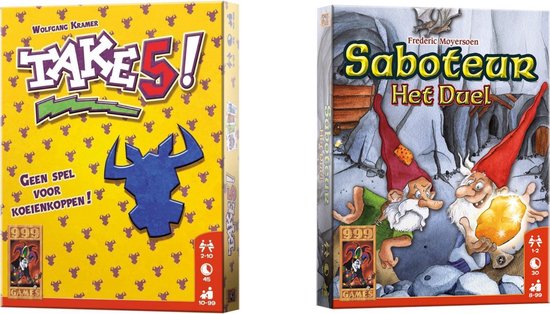 999Games Spellenbundel - Kaartspellen - 2 Stuks - Take 5! & Saboteur: Het Duel