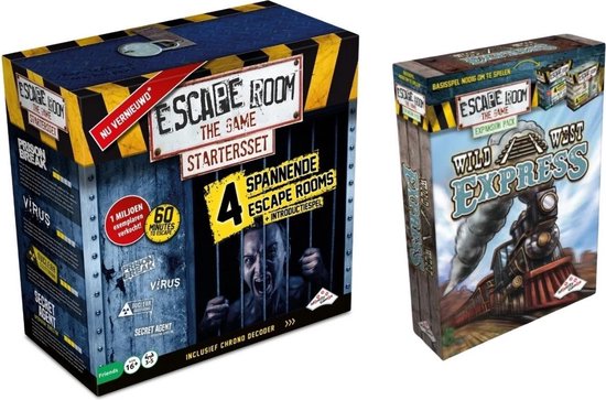 Identity Games Spellenbundel - Escape Room - 2 Stuks - The Game Basisspel & Uitbreiding Wild West Express