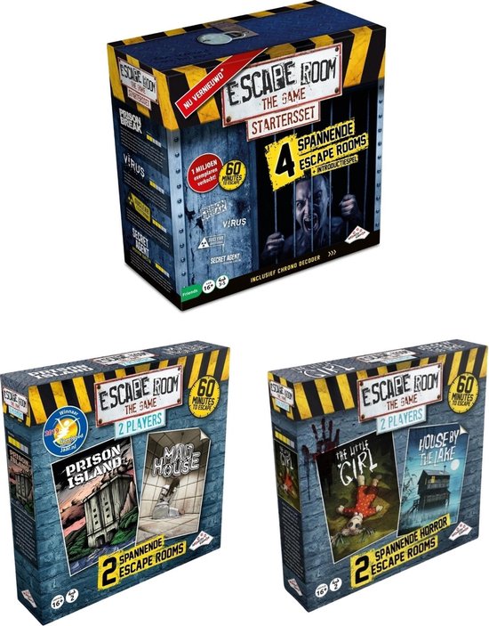 Identity Games Spellenbundel - Escape Room -3 Stuks - The Game Basisspel & 2 Player Uitreidingen Horror & Mad House