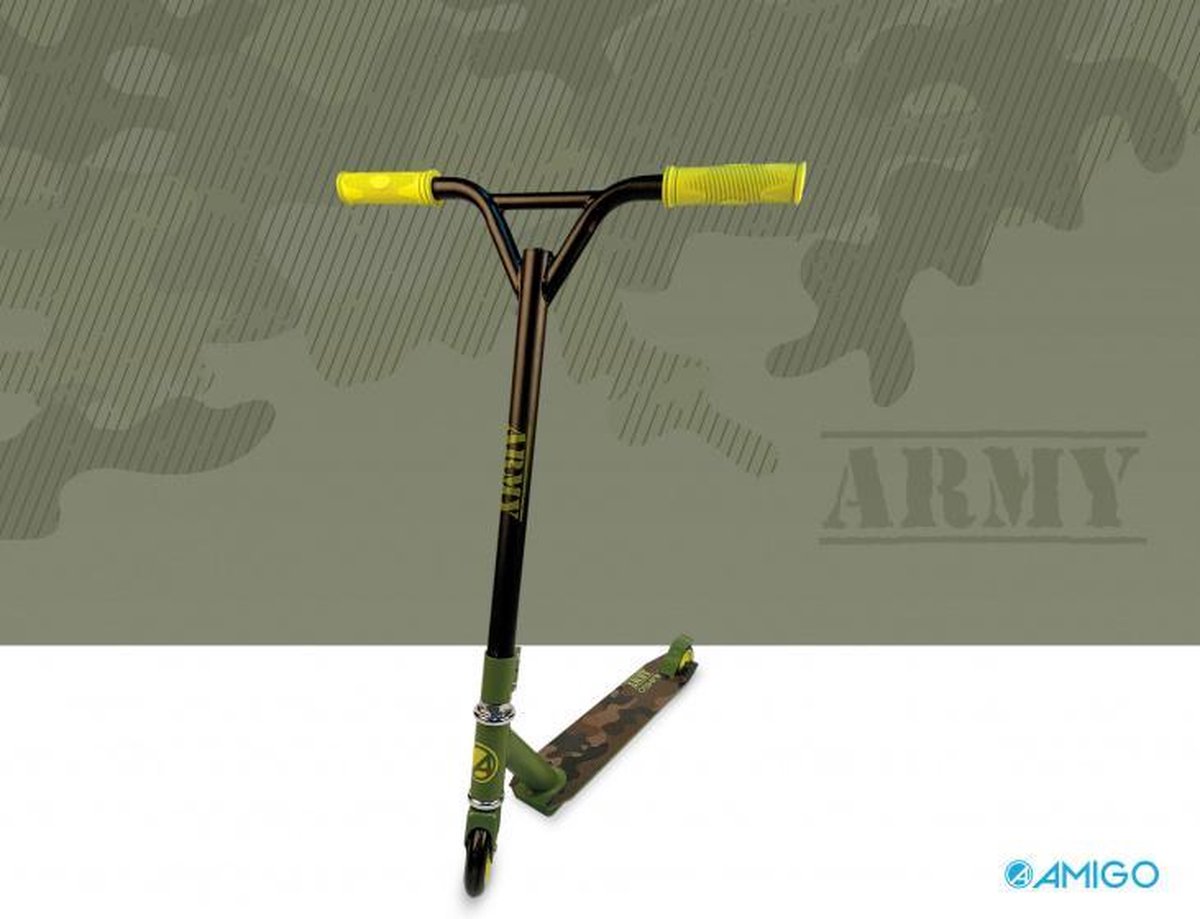 Amigo Stuntstep Army Stuntstep Junior Voetrem - Groen