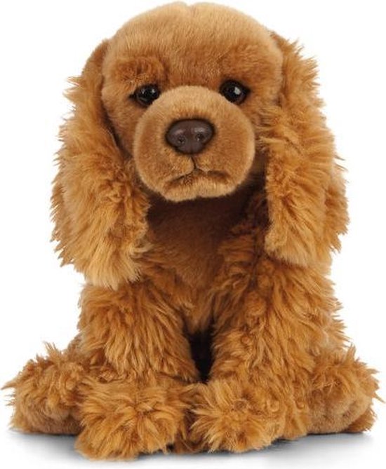 Living Nature Pluchee Cocker Spaniel Hond Knuffel 20 Cm - Honden Huisdieren Knuffels - Speelgoed Voor Kinderen - Bruin