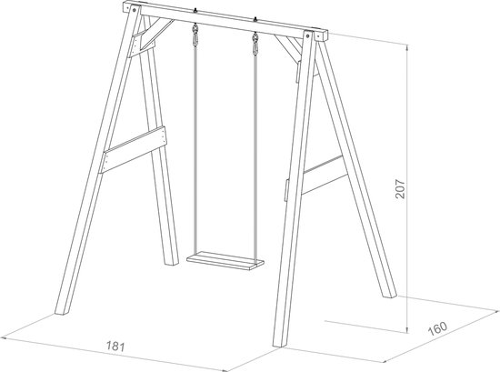 axi Houten Schommel - - Bruin
