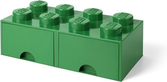 Lego Brick 8 Opberglade - Donker - Groen
