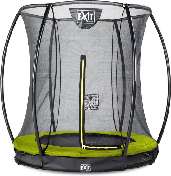 EXIT Toys Silhouette Verlaagde Trampoline Met Veiligheidsnet Rond - 183 Cm - Lime - Groen