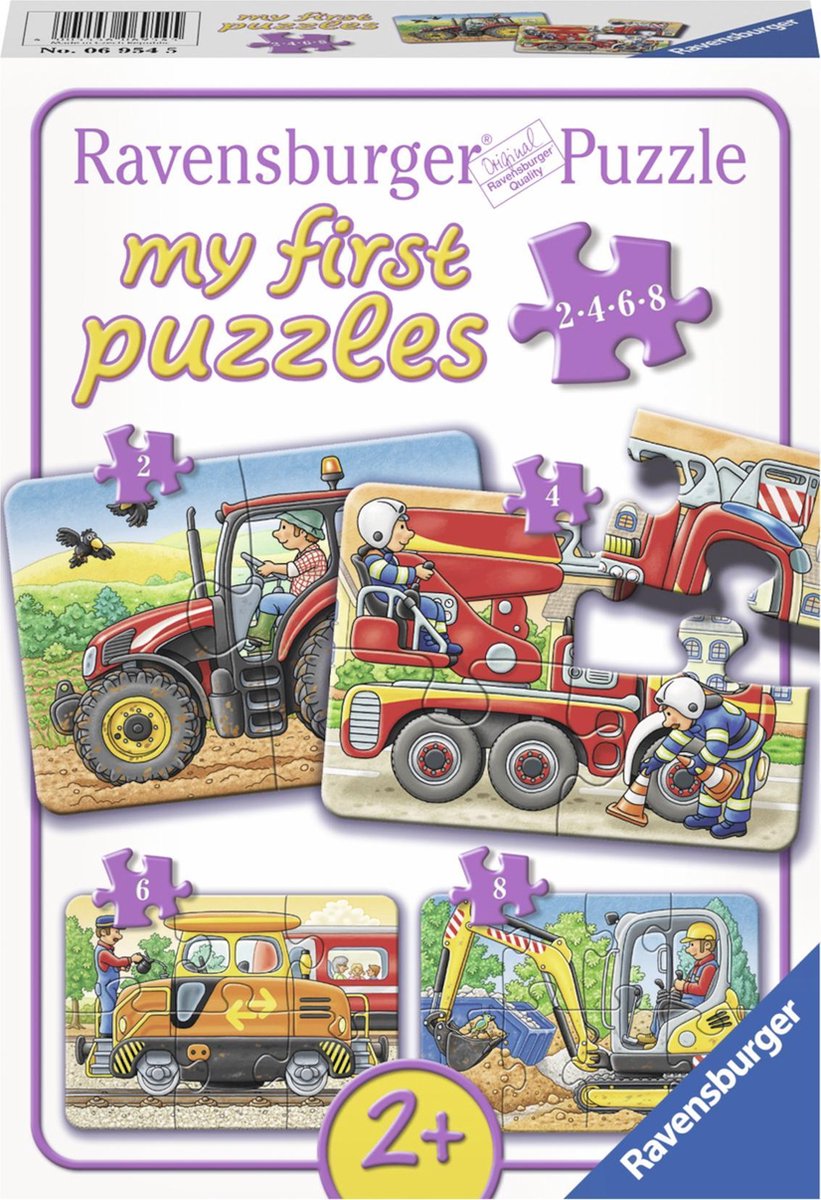 Ravensburger Mijn Eerste Puzzel Op Het Werk - 2 + 4 + 6 + 8 Stukjes