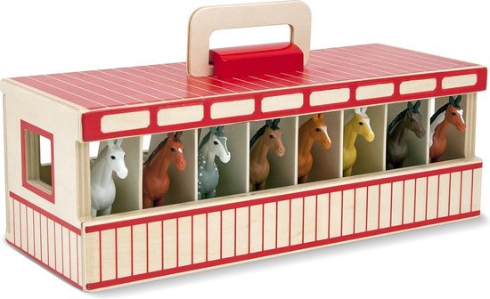 Melissa & Doug Houten Paardenstal - Rood