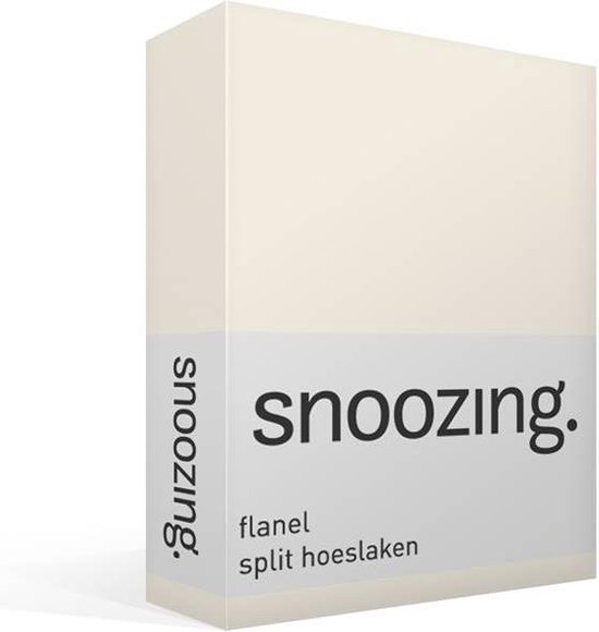 Snoozing - Flanel - Split-hoeslaken - Tweepersoons - 140x200 Cm - Ivoor - Wit