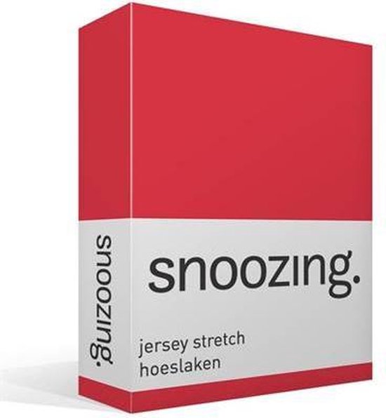Snoozing Jersey Stretch - Hoeslaken - 160/180x200/220/210 - - Rood