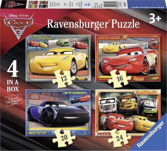 Ravensburger Puzzel Disney 4-in-1 Cars 3 Let's Race! - 12 + 16 + 20 + 24 Stukjes