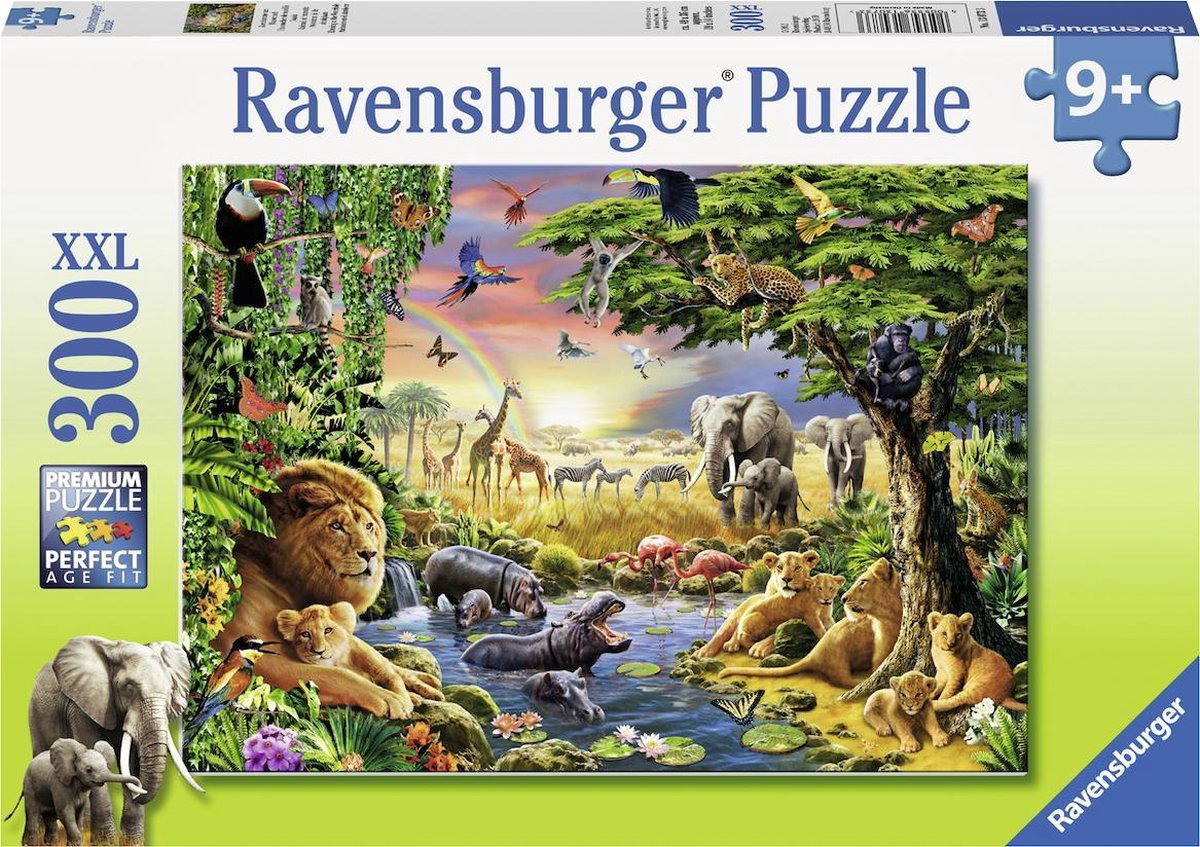 Ravensburger Puzzel Avondzon Bij De Drinkplaats - 300 Stukjes