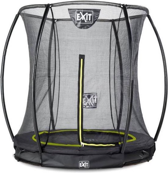 EXIT Toys Silhouette Verlaagde Trampoline Met Veiligheidsnet Rond - 183 Cm - - Zwart