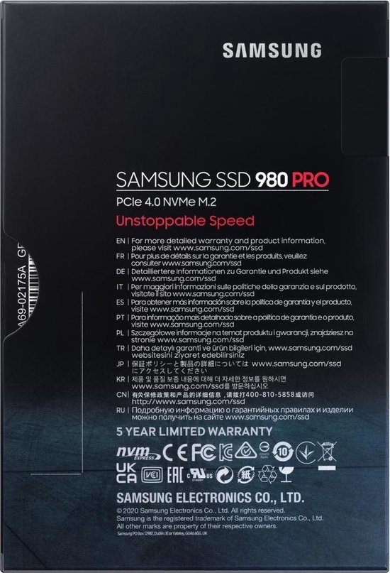 Samsung 980 Pro 1TB M.2 - Zwart