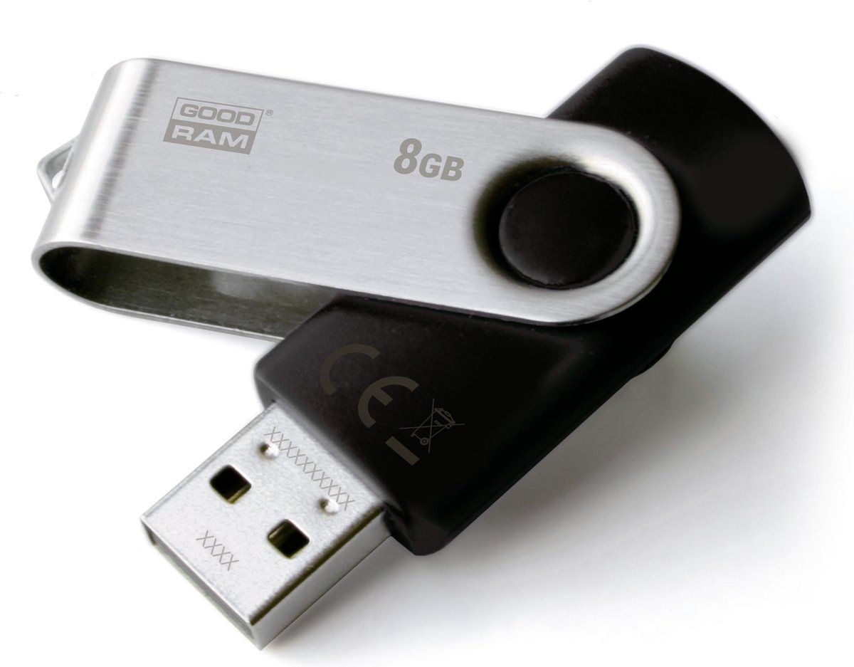 Goodram Goodram 8GB USB 2.0 8GB USB 2.0 Type-A, Zilver USB flash drive - Zwart