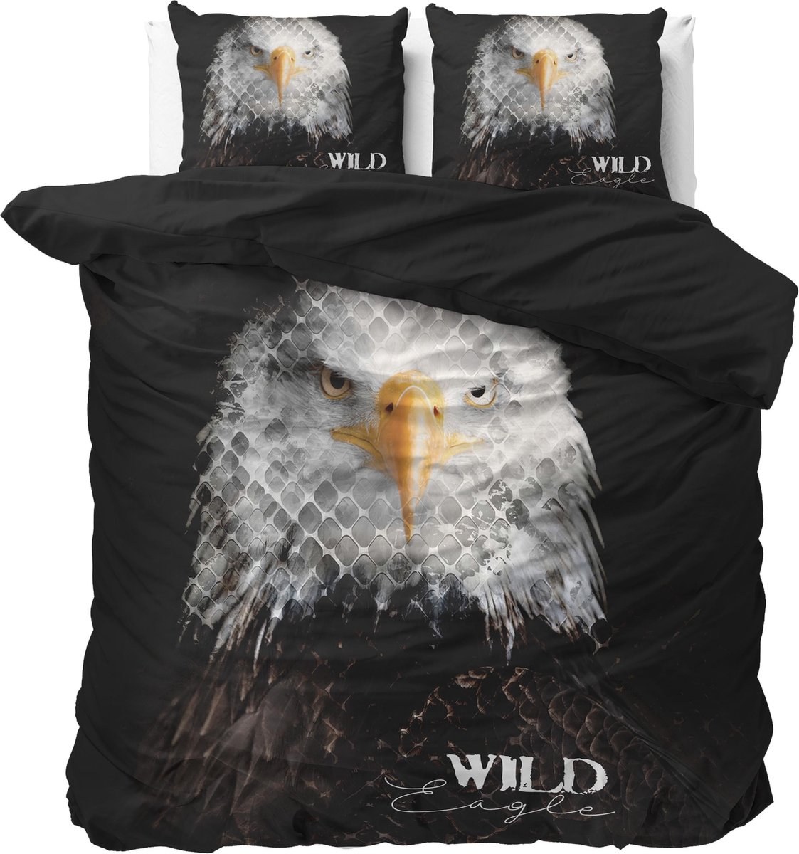 Dreamhouse Wild Eagle Lits-jumeaux (240 x 220 cm + 2 kussenslopen) - Zwart