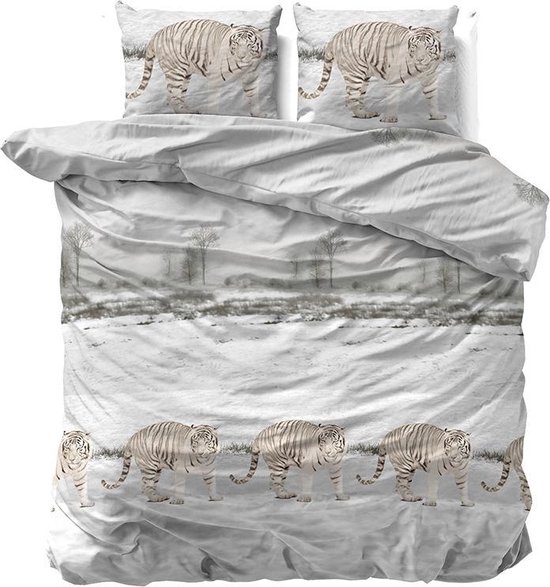 Sleeptime Snowy Tiger - Verwarmend Flanel Lits-jumeaux (240 x 200/220 cm + 2 kussenslopen) Dekbedovertrek