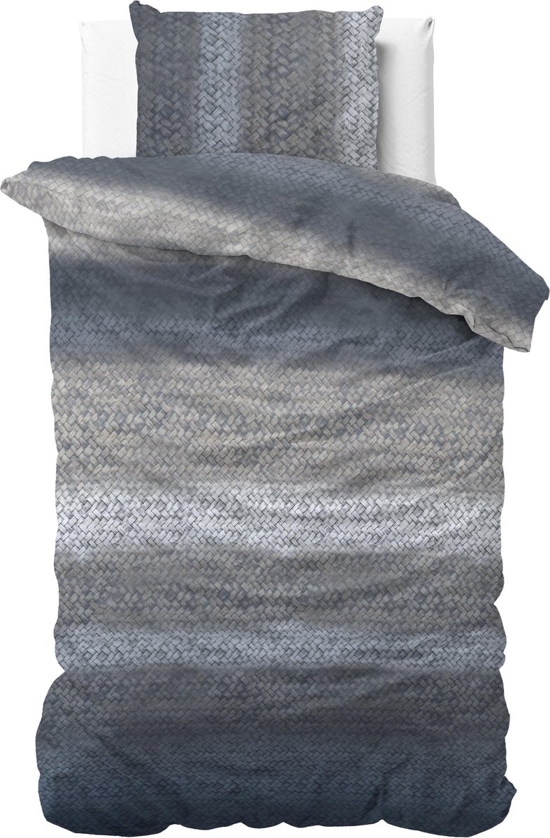 Dreamhouse Gradient Knits - Verwarmend Flanel - 1-persoons (140 x 200/220 cm + 1 kussensloop) Dekbedovertrek - Blauw