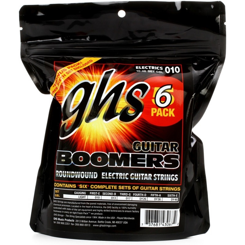 ghs GBL-6 Boomers Multi-Packs light snarenset gitaar (6 stuks)