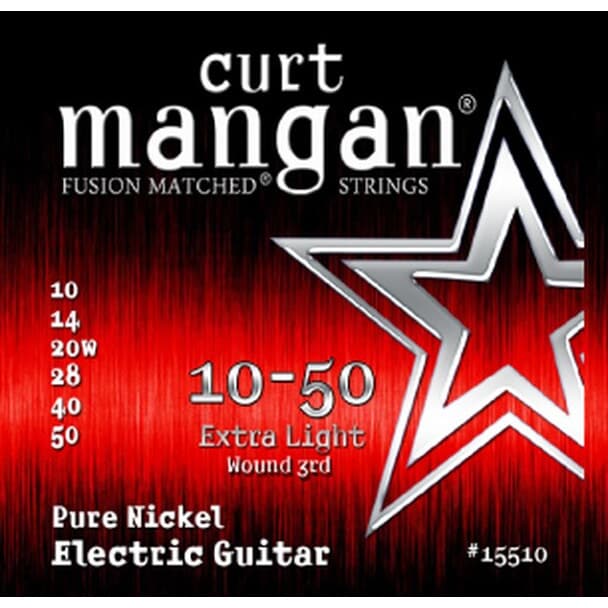 Curt Mangan Pure Nickel 10-50 Extra-Light snarenset voor elektrische gitaar