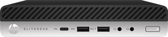 HP EliteDesk 800 G5 Intel® 9de generatie Core™ i5 9500 8 GB DDR4-SDRAM 256 GB SSD mini PC, Zilver Windows 10 Pro - Zwart