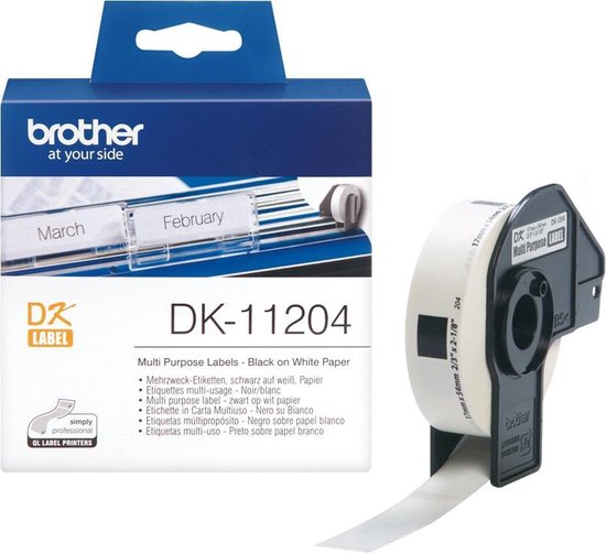 Brother DK-11204 Die-Cut label: 54X17mm - Multipurpose label - white (400 labels/roll)