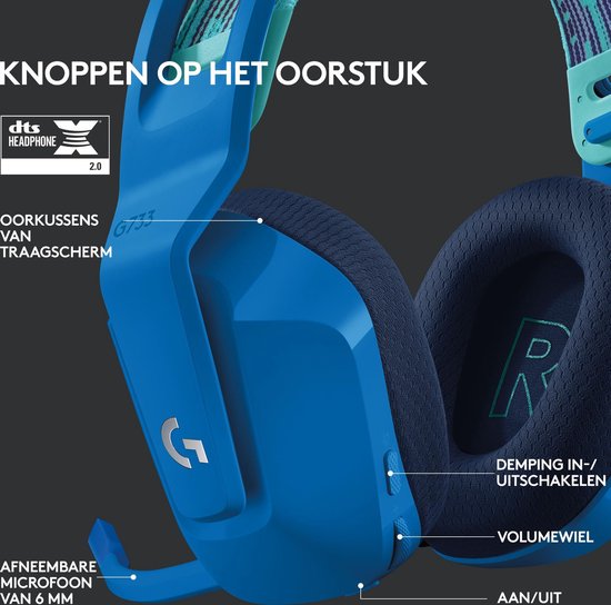 Logitech 733 LIGHTSPEED Wireless Gaming Headset - Blauw