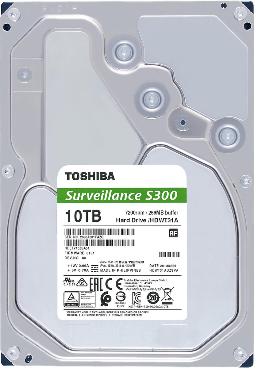 Toshiba S300 PRO Surveillance Hard Drive 8TB HDWT380UZSVA