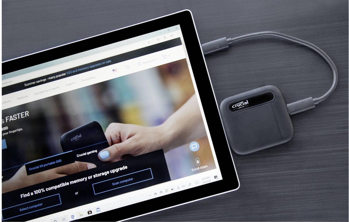 Crucial portable SSD X6 2TB USB 3.1 Gen 2 Typ-C (10 GB/s)