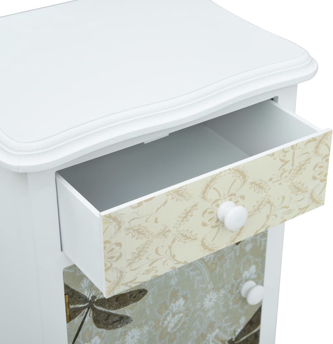 Vidaxl Nachtkastje 40x30x62 Cm Mdf Wit En - Grijs