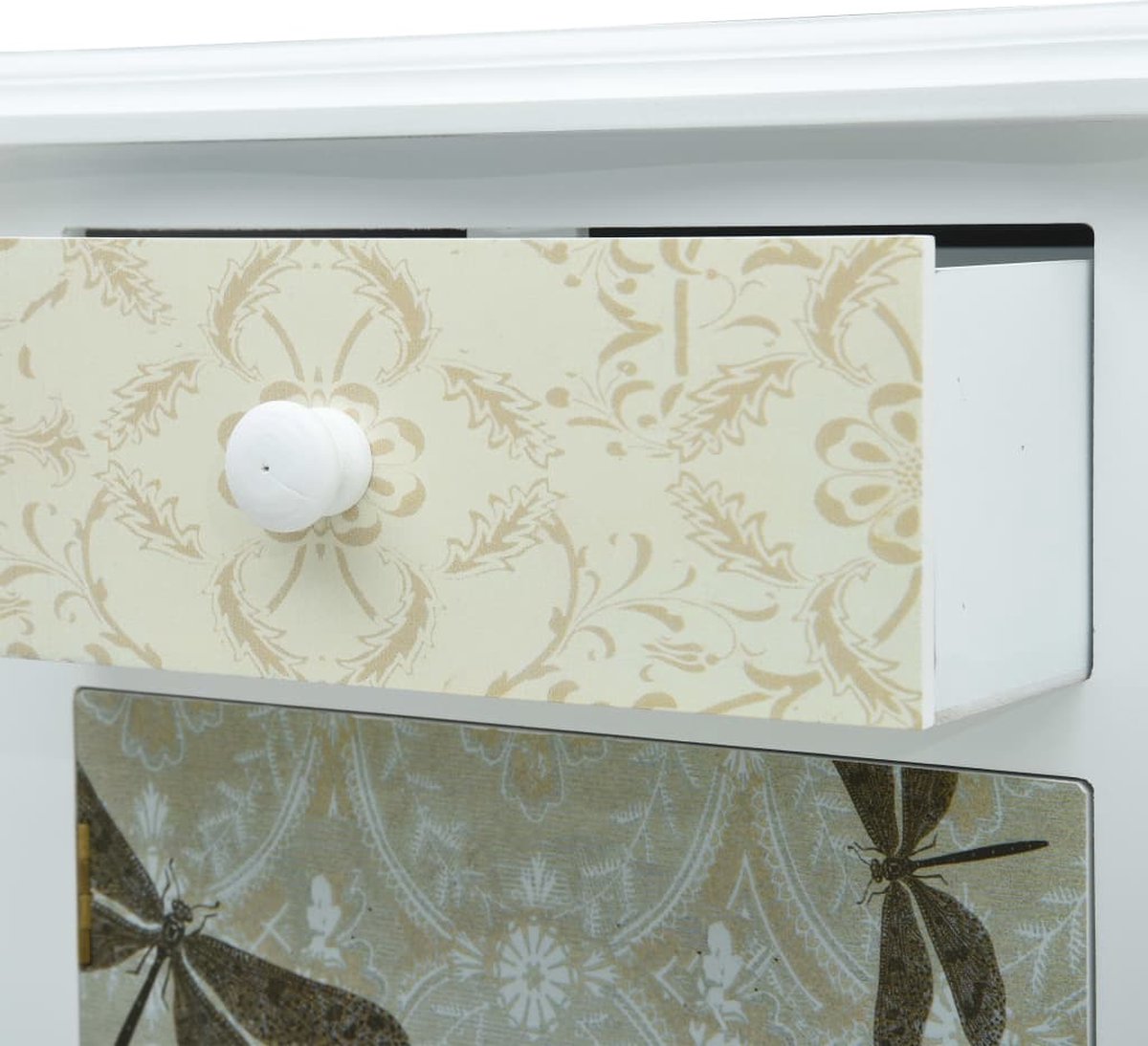 Vidaxl Nachtkastje 40x30x62 Cm Mdf Wit En - Grijs