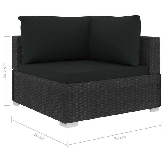 Vidaxl 8-delige Loungeset Met Kussens Poly Rattan - Zwart