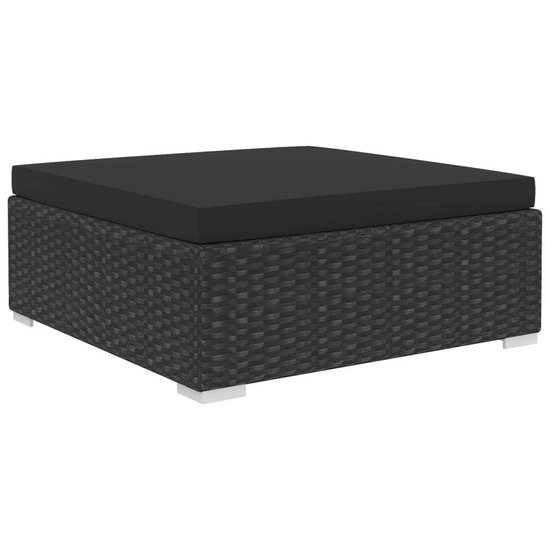 Vidaxl 8-delige Loungeset Met Kussens Poly Rattan - Zwart