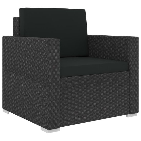 Vidaxl 8-delige Loungeset Met Kussens Poly Rattan - Zwart