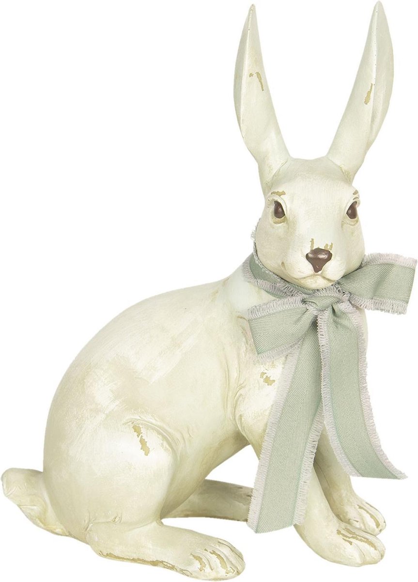 Clayre & Eef Decoratie Zittend Konijn 20*11*28 Cm Meerkleurig Polyresin Haas 6pr2607 - Beige