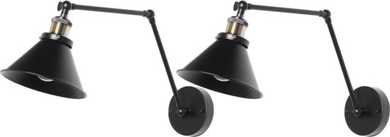 Beliani Narva Muurlamp Metaal 73 X 73 Cm - Zwart