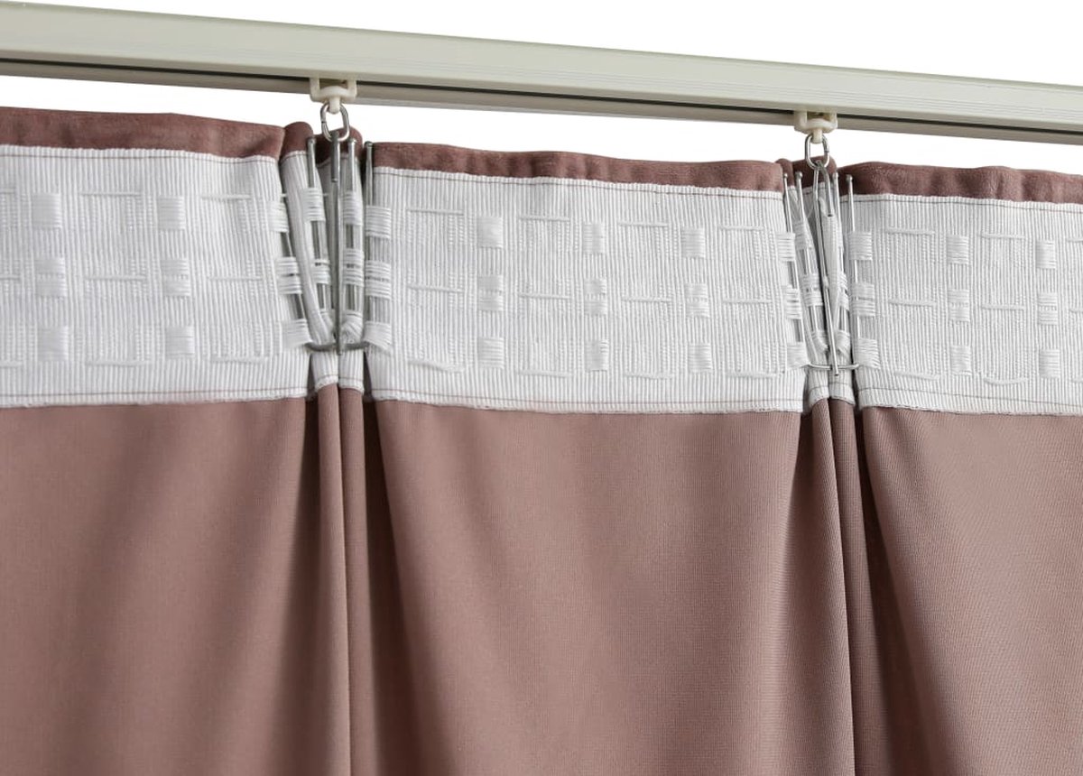 Vidaxl Gordijnen Verduisterend 2 St Met Haken 140x225 Cm Fluweel - Roze