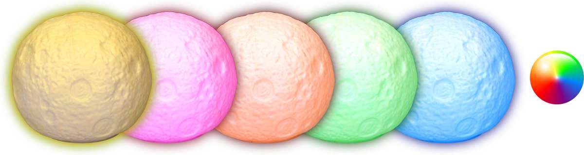 Grundig Maanlamp - Led - Met Afstandsbediening - 16 Kleuren - Dimbaar - 10,5 Cm - Wit