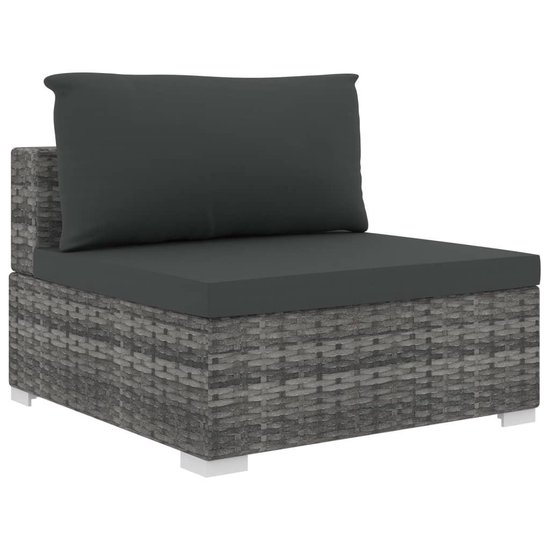 Vidaxl 8-delige Loungeset Met Kussens Poly Rattan - Grijs