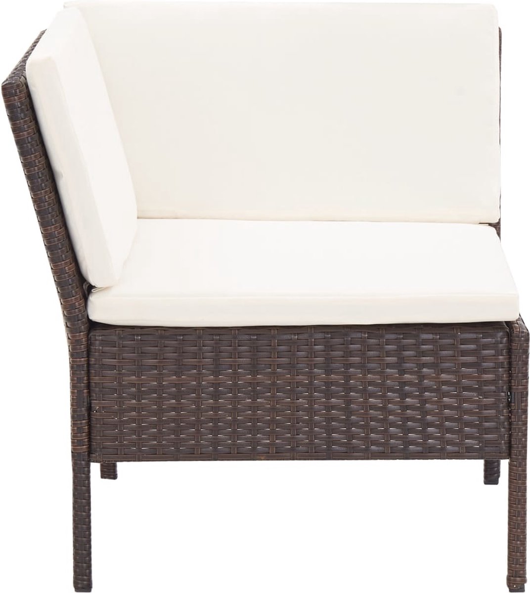 Vidaxl 3-delige Loungeset Met Kussens Poly Rattan - Bruin