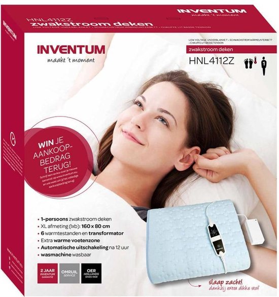 Inventum Elektrische Deken Hnl4112z - 1 Persoons - Blauw