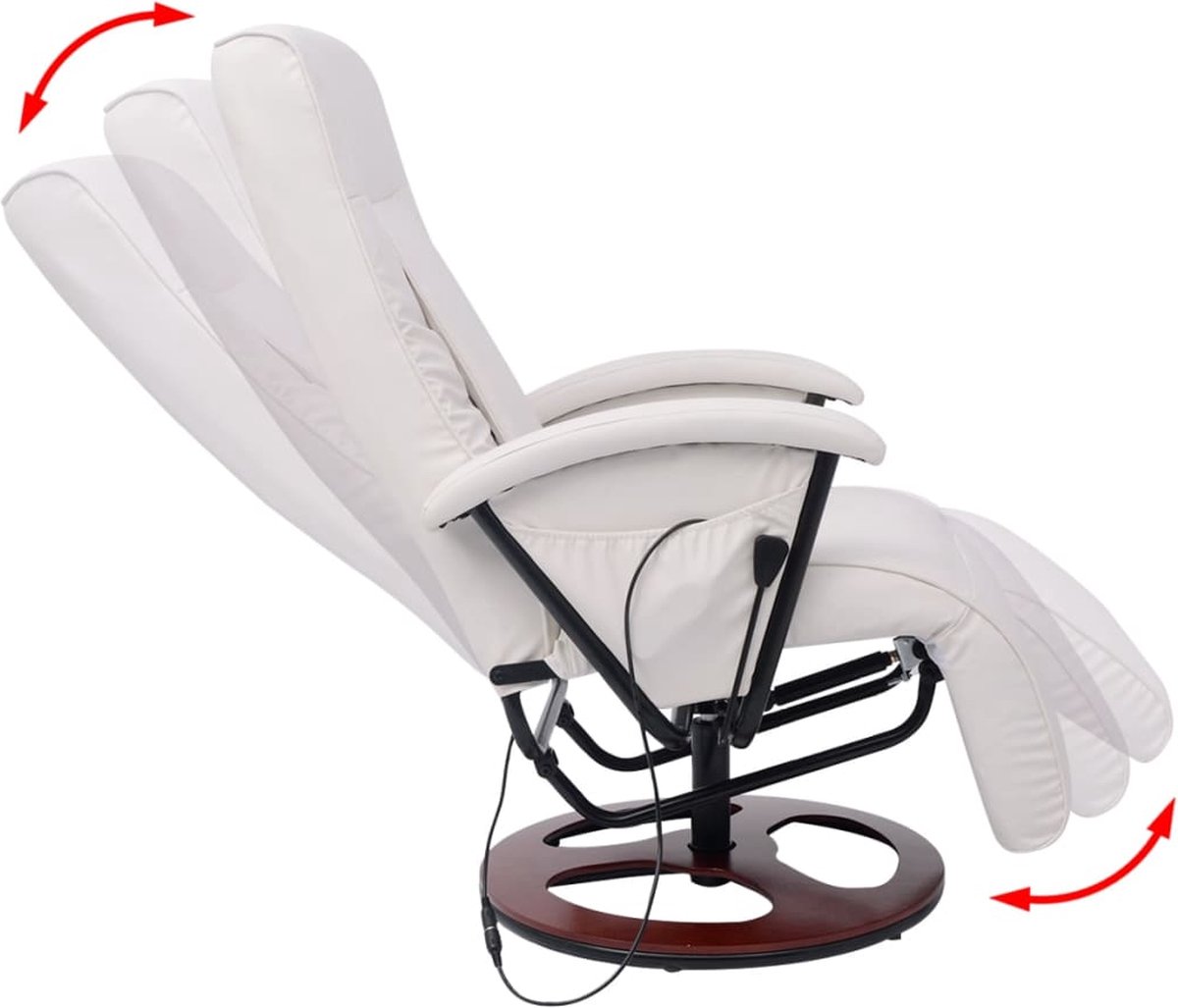 Vidaxl Shiatsu Massagestoel Kunstleer - Wit