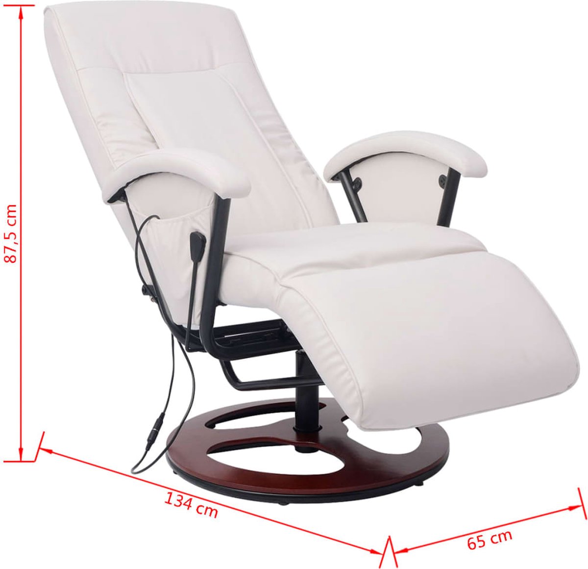 Vidaxl Shiatsu Massagestoel Kunstleer - Wit