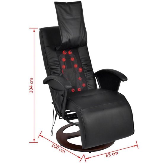 Vidaxl Shiatsu Massagestoel Kunstleer - Zwart