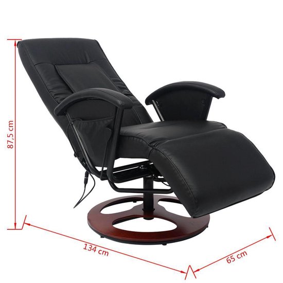 Vidaxl Shiatsu Massagestoel Kunstleer - Zwart
